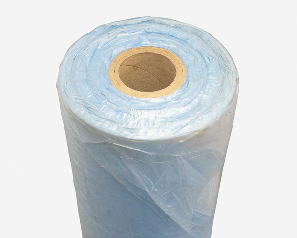 Top-down close-up of Jura-Plast encapsulant film roll – cardboard core and layered film visible