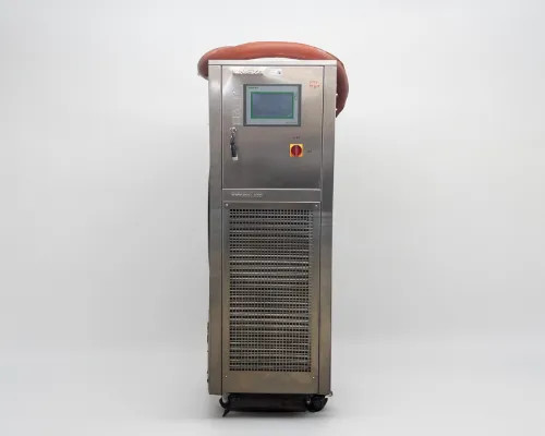 Lneya Sundi-255 recirculation chiller front view showing LNEYA branding, HALIO touchscreen panel, key switch, and ON/OFF power rotary switch