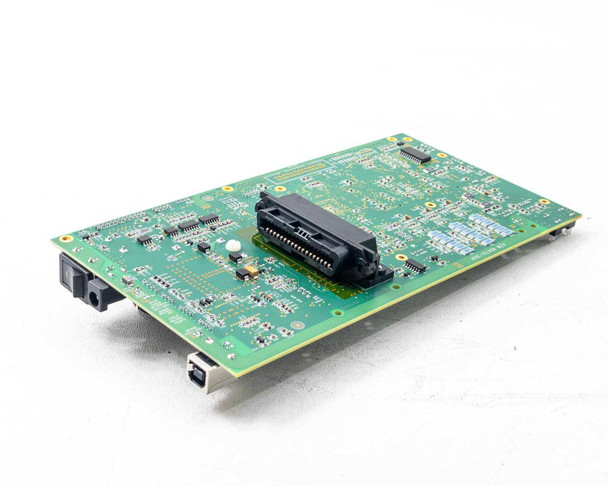 Zebra P110i 404720-001P main board — bottom/reverse side view showing multi-pin printhead connector and USB Type-B port
