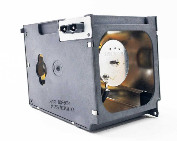 Sharp AN-K20LP projector lamp module — right-side view showing rear of lamp housing with mounting clips and reflector