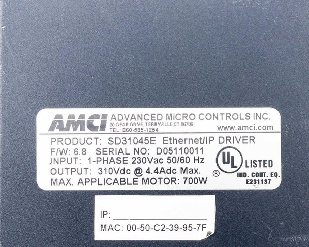 AMCI SD31045E Ethernet/IP Stepper Motor Driver - 230V 700W