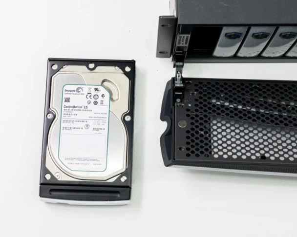 Kaleidescape KServer-5000 — right-side rear view showing all-black chassis with vent holes and drive bay cutouts