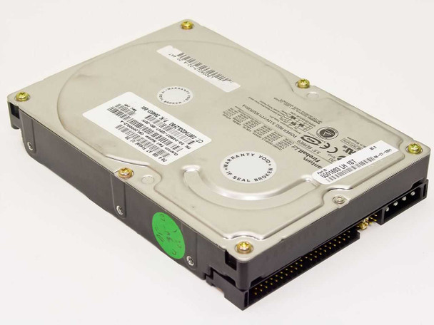 Quantum Fireball lct 20 20.4GB 3.5-inch IDE hard drive — top label and platter cover view