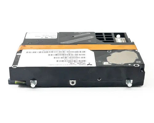 IBM 99F7832 hard drive – opposite side profile view showing flat bottom panel and barcode labels
