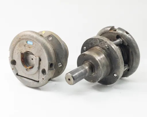 Minply MFW MFO-74 Circular Safety Chuck pair – front and rear view showing circular drive head and shaft