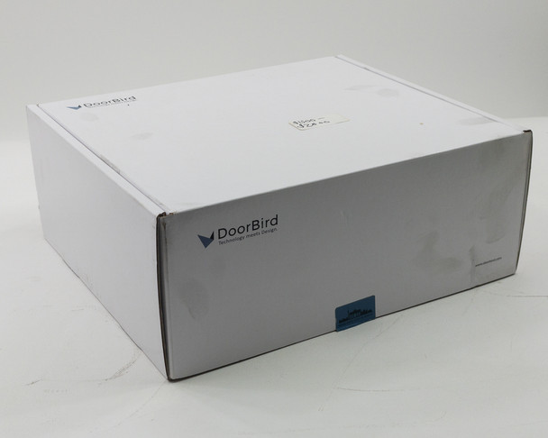 DoorBird D2101iKH V4A original white retail box exterior with DoorBird logo branding