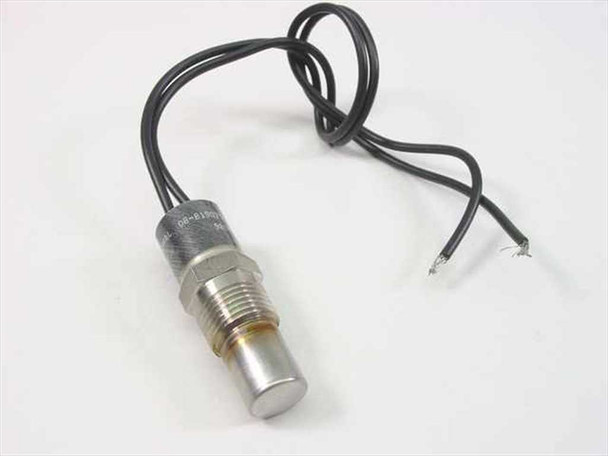 Fenwal 08-819021-015 Snap Disc Thermostat Probe full view showing stainless steel body and two wire leads