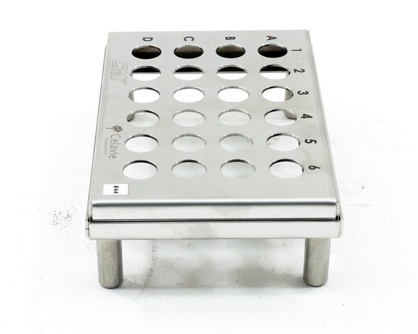 CMI 24 Spaces, 6x4 Stainless Steel Freezer Test Tube Rack, Two Pieces