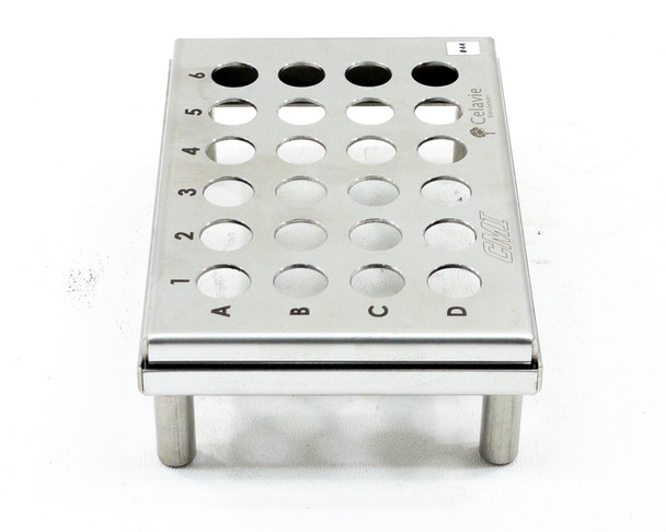 CMI 24 Spaces, 6x4 Stainless Steel Freezer Test Tube Rack, Two Pieces