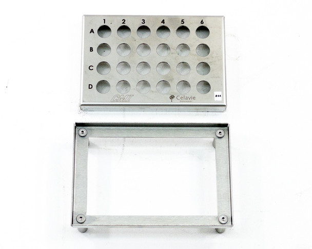 CMI 24 Spaces, 6x4 Stainless Steel Freezer Test Tube Rack, Two Pieces