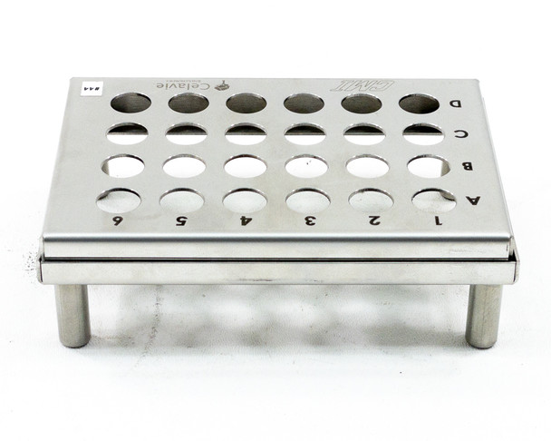CMI 24 Spaces, 6x4 Stainless Steel Freezer Test Tube Rack, Two Pieces