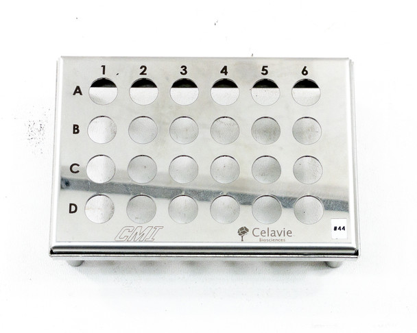 CMI 24 Spaces, 6x4 Stainless Steel Freezer Test Tube Rack, Two Pieces