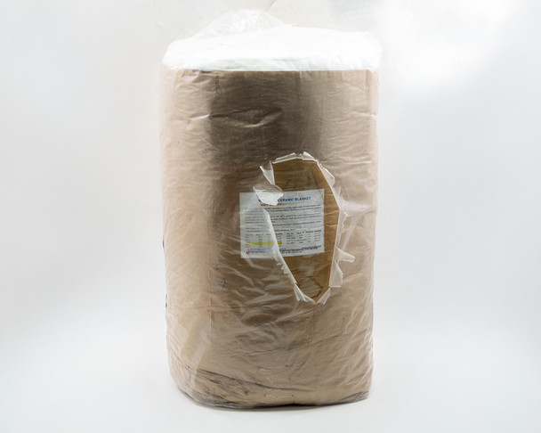 Rescor 370-4 Ceramic Blanket roll — end view showing white ceramic fiber material visible through plastic wrap