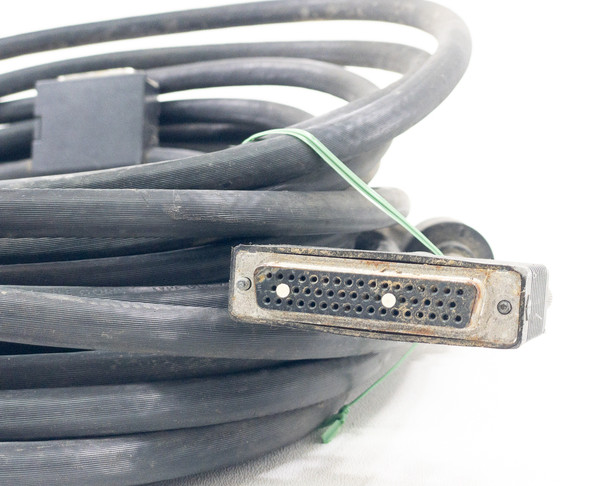 IBM 21F5061 cable female high-density D-sub connector end showing pin field with surface wear and oxidation