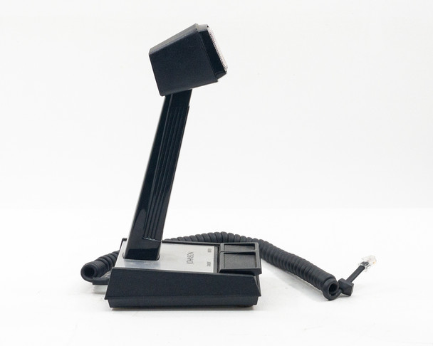 Shure Brothers XTBM694EF desktop mic right-side profile view showing angled neck and Johnson base panel