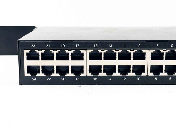 Pakedge S26e rear panel close-up showing ports 5 through 24 RJ-45 Gigabit Ethernet connectors