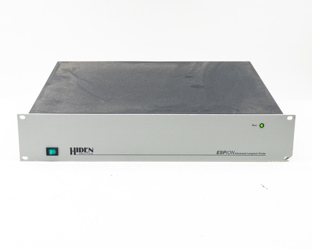 Hiden Analytical ESPION Langmuir Probe Controller – front-left three-quarter view showing full front panel with Hiden Analytical branding and ESPION label