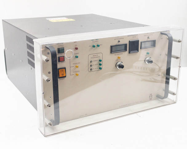 Glassman PS/PK003R1.3 front panel showing voltage and current controls and polarity selector