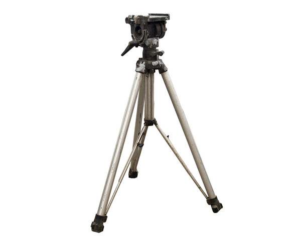 Bogen Manfrotto 3050 professional tripod with fluid head — full view showing extended legs and head