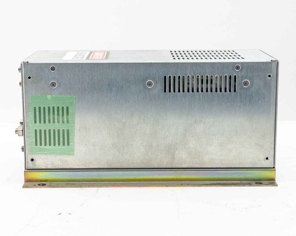 Glassman MK Series HVDC power supply left-side view showing ventilation louvers and green label on chassis