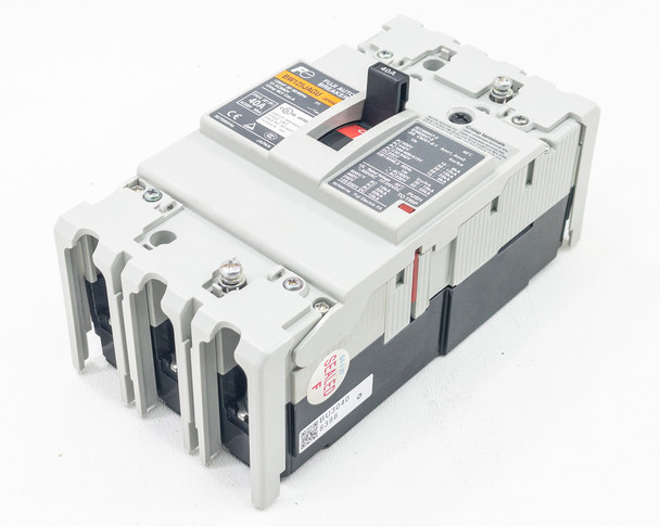 Fuji Electric BW125JAGU 40A 3-Pole Molded Case Circuit Breaker – angled front-left view showing handle and label
