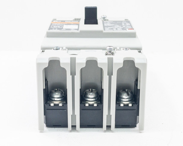 Fuji Electric BW125JAGU 3-Pole MCCB – bottom terminal view showing three crimp terminal connection points