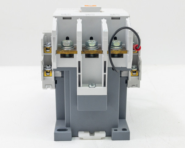 Omron J7L-50 contactor top view showing coil connector and contact arrangement