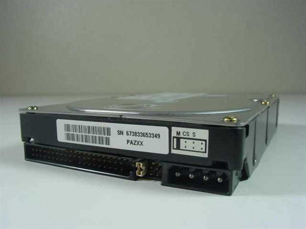 Quantum Fireball EX 3.2AT hard drive — side/connector view showing 40-pin IDE interface, 4-pin Molex power connector, and jumper block (M/CS/S settings)