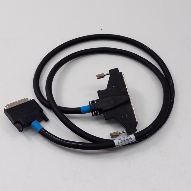 National Instruments NI0892080 DAQ cable – alternate full-length view showing 100-pin connector with thumbscrew posts and cable label