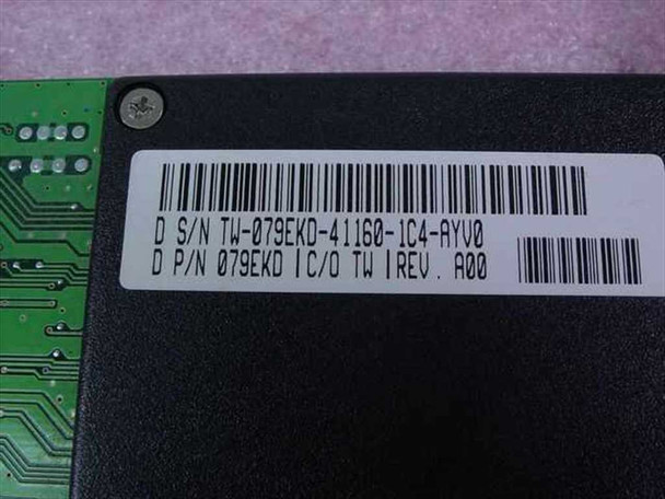 Dell 079EKD modem card label – barcode label showing Dell part number 079EKD, serial number TW-079EKD-41160-1C4-AYV0, and REV. A00