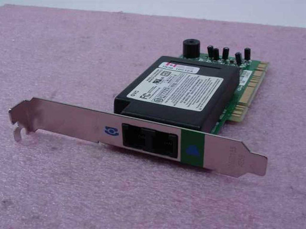 Dell 079EKD GVC F-1156IV/R9F 56K PCI fax modem card – angled view showing PCI edge connector and single RJ11 port on bracket