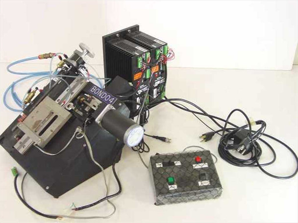 AMC Bondo4 custom stepper motor assembly — full system overview with linear slide, Applied Motion Si5580 drivers, and control box