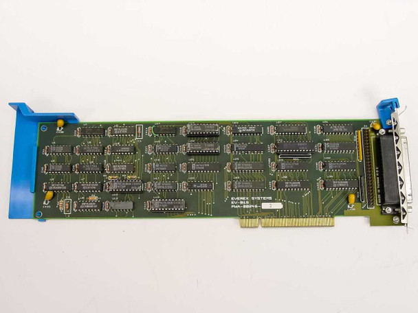 Everex EV-815 PWA-00246 MCA Tape Controller Card — reverse (solder-side) view showing Everex Systems label, MCA gold-finger edge connector, and rear 50-pin D-sub connector