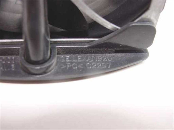 GE C2297 cooling fan – underside close-up showing molded part markings: BELEXAN920 and C2297