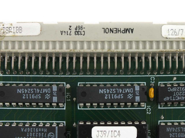 Arcom SPIBB ZSPIBB card — close-up of Amphenol C133 714A -96P 2 connector label and ZSPIBB board identification marking