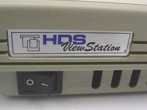 HDS ViewStation badge and power rocker switch close-up showing HDS logo and ViewStation branding on front panel