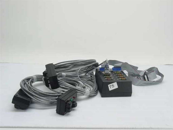 Ultracision Slider ID System Breakout Box shown with full cable harness and remote key module — overhead view