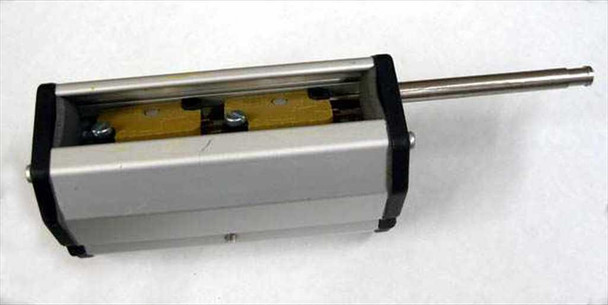 Linak LS 22-50 actuator housing end view with 6mm shaft fully extended from housing