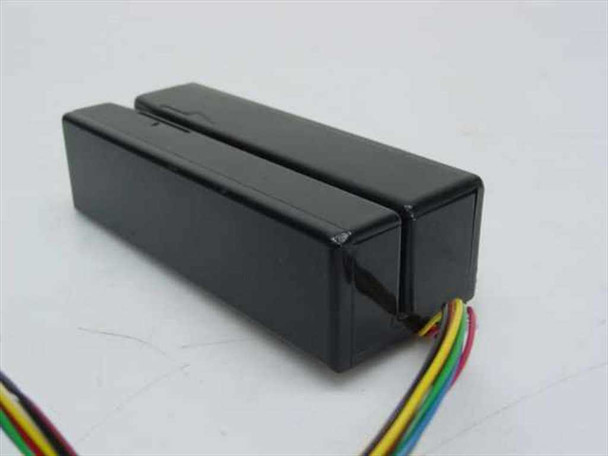 MagTek 21050145 magstripe card reader – top and rear view showing black housing and pigtail wire harness