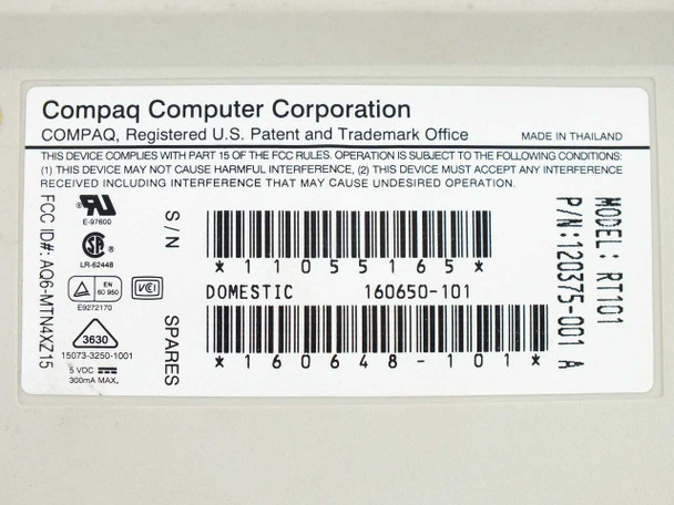 Compaq 160648-001 101-Key Spacesaver PS/2 Keyboard - RT101 160648-101 - YELLOWED