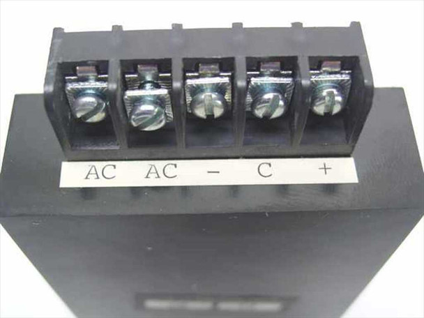 Transducers and Systems P1 power supply – close-up of five-position screw terminal block labeled AC AC – C +
