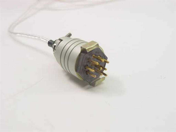 Multi-pin circular sensor cable connector – gold pin contact array on braided cable
