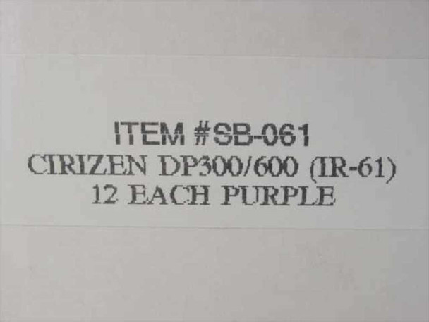Citizen SB-061 box label reading Item SB-061, Citizen DP300/600 IR-61, 12 Each Purple