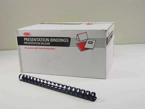 GBC 4014185 Presentation Bindings box with a single navy blue plastic binding comb displayed in front
