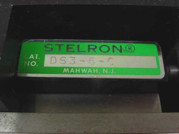 Stelron DS3-6-C label closeup – green label reading 'STELRON® CAT. NO. DS3-6-C MAHWAH, N.J.'