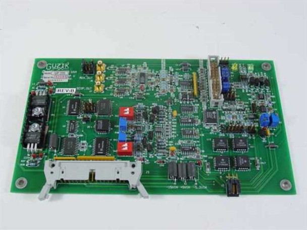 Guzik UP-205 Rev B printed circuit board — full top-side view showing component layout, SMA output connectors, and edge connector