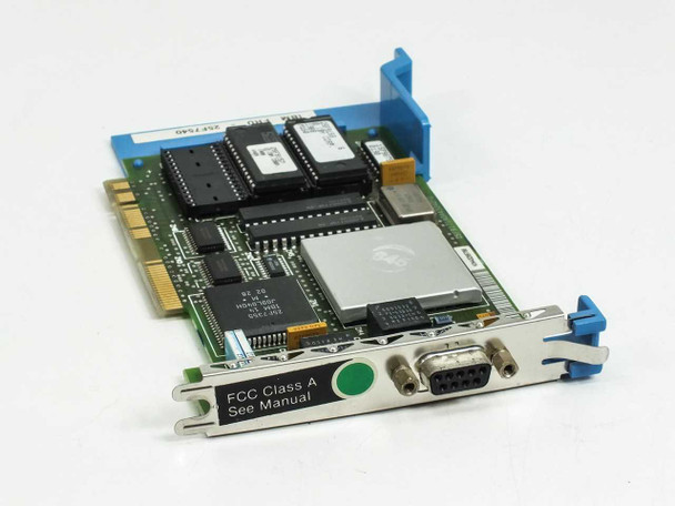IBM 25F9171 MCA Token Ring Card – front bracket view showing FCC Class A label and 9-pin DB9 connector