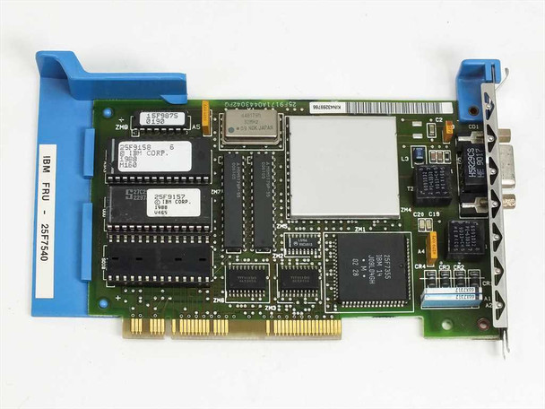 IBM 25F9171 MCA Token Ring Card – alternate top view showing IBM FRU 25F7540 label and onboard IBM CORP ICs