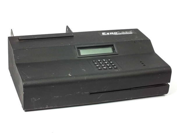 RCS ExpoLead POS terminal front view showing LCD display, numeric keypad, and magnetic card reader slot