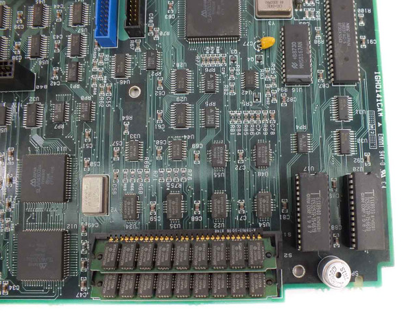 IBM PS/2 8530 System Board – close-up detail of board corner showing part number label and populated memory and logic ICs